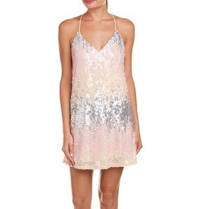 EUC pink ombré sequin racerback dress